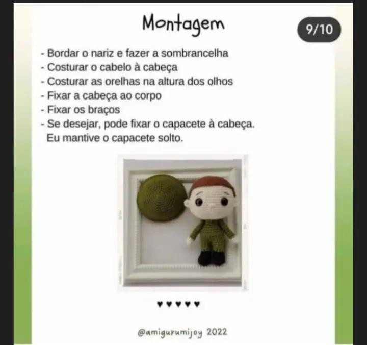 Gráfico de Amigurumi Soldado: Crie sua Própria Miniatura de Crochê