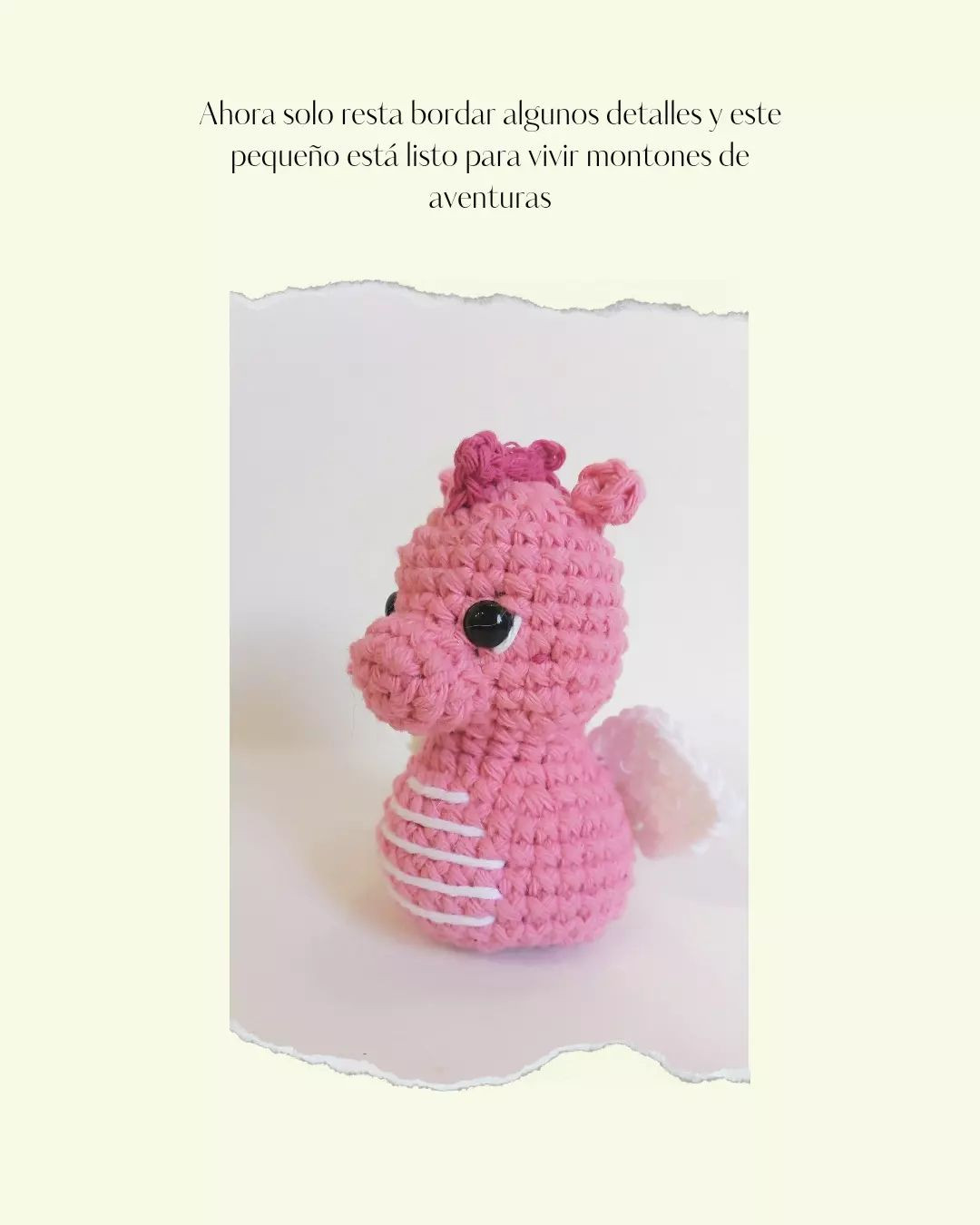 Gráfico de amigurumi: tierno dragón rosa con alas