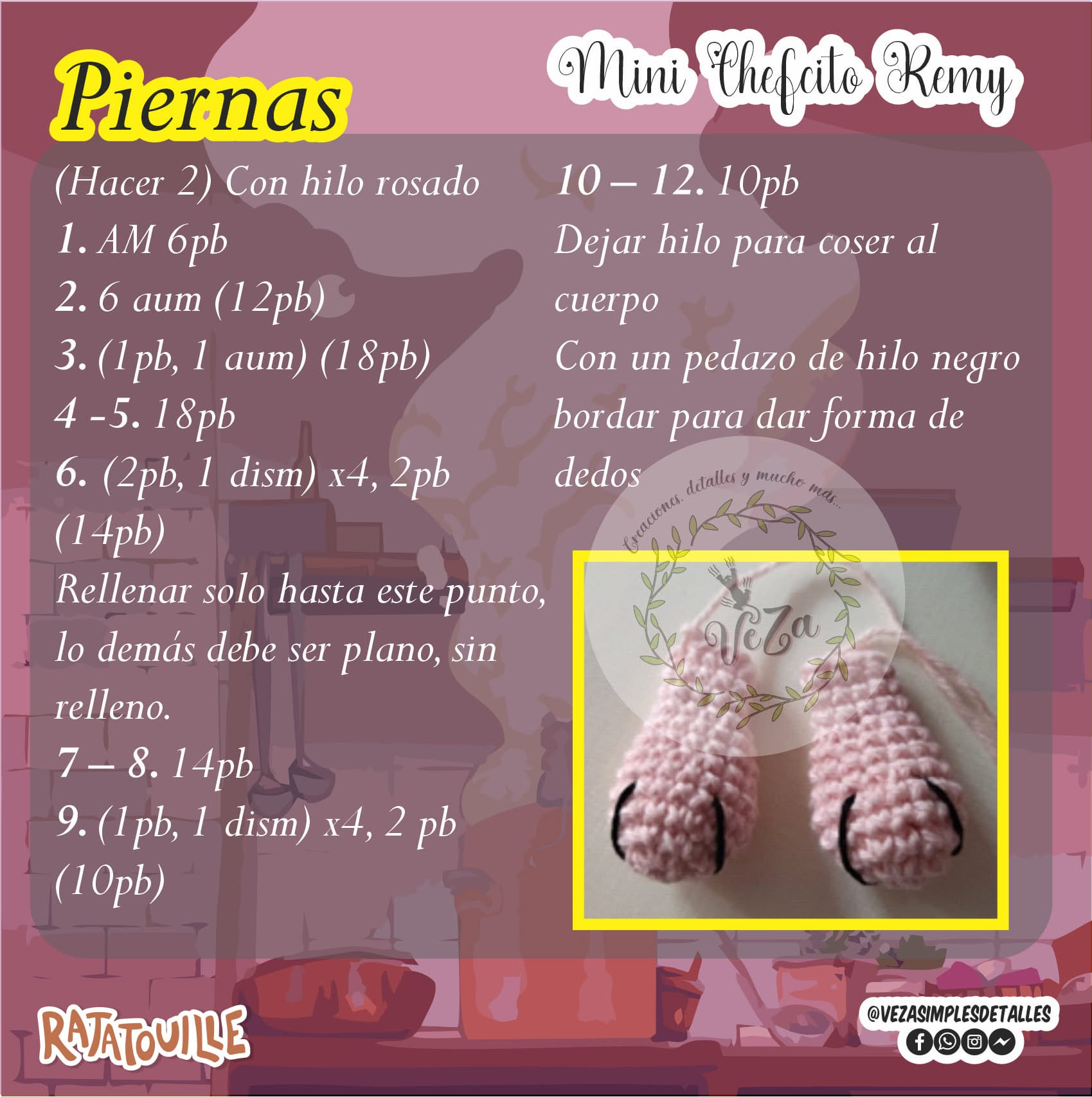 Gráfico de amigurumi: Topo chef con cuchara