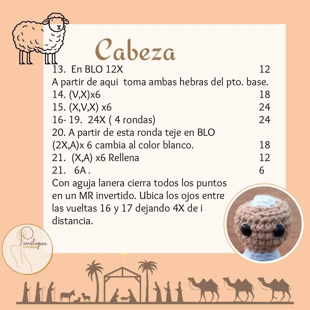 Gráfico de Crochet: Oveja amigurumi tierna para Navidad