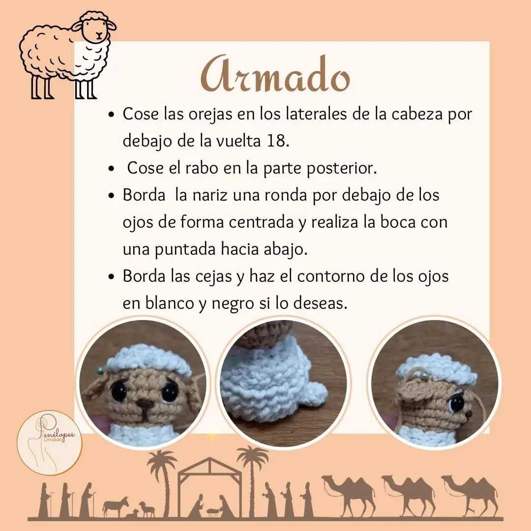Gráfico de Crochet: Oveja amigurumi tierna para Navidad