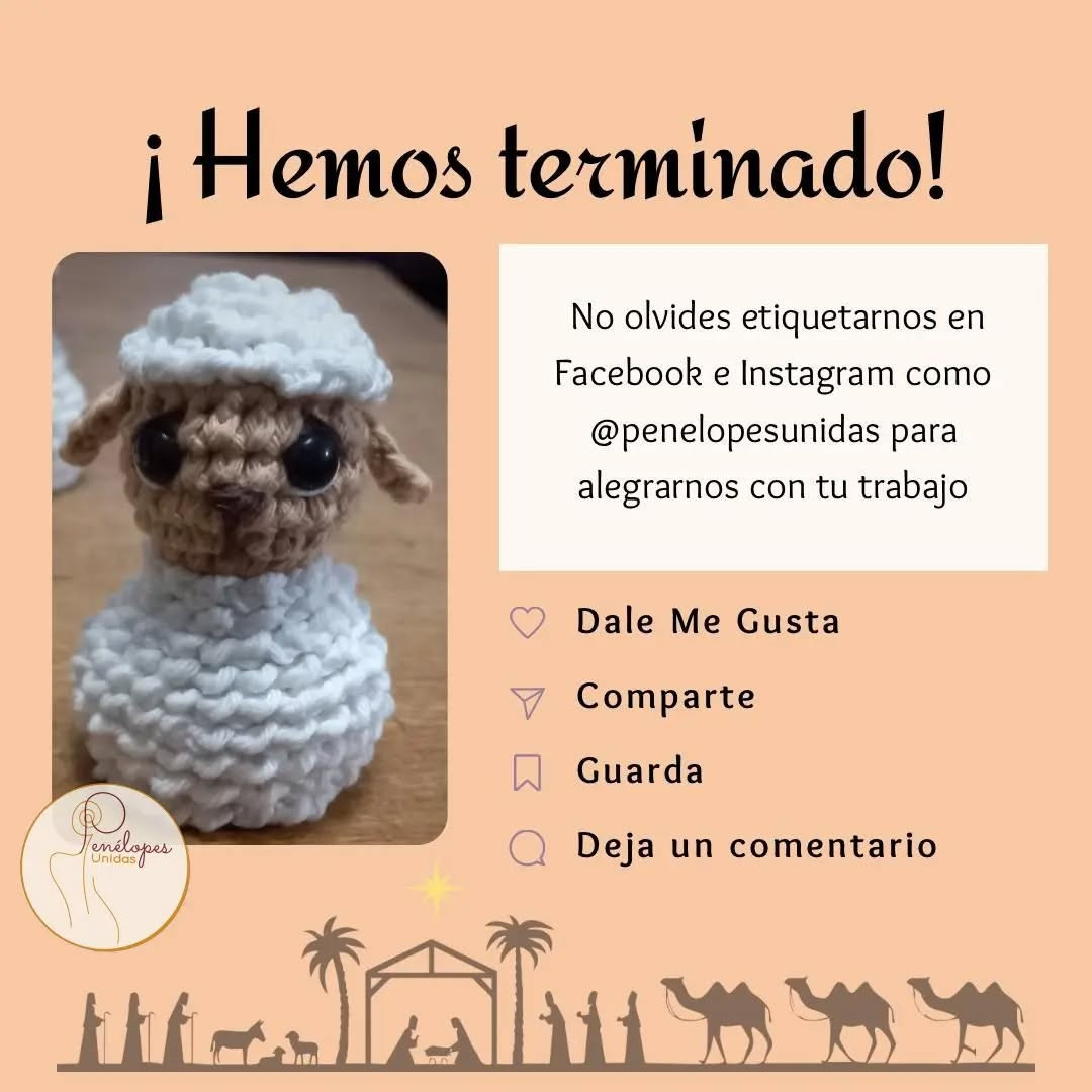 Gráfico de Crochet: Oveja amigurumi tierna para Navidad