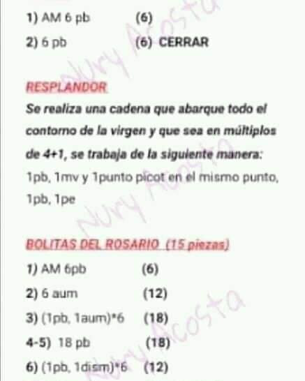 Gráfico de crochet: Rosario con Virgencita