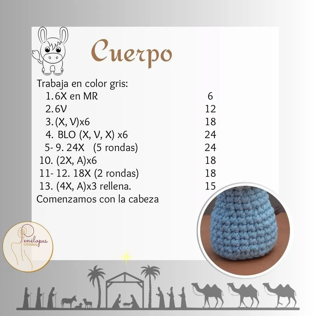 Gráfico de Ganchillo: Burrito de Navidad