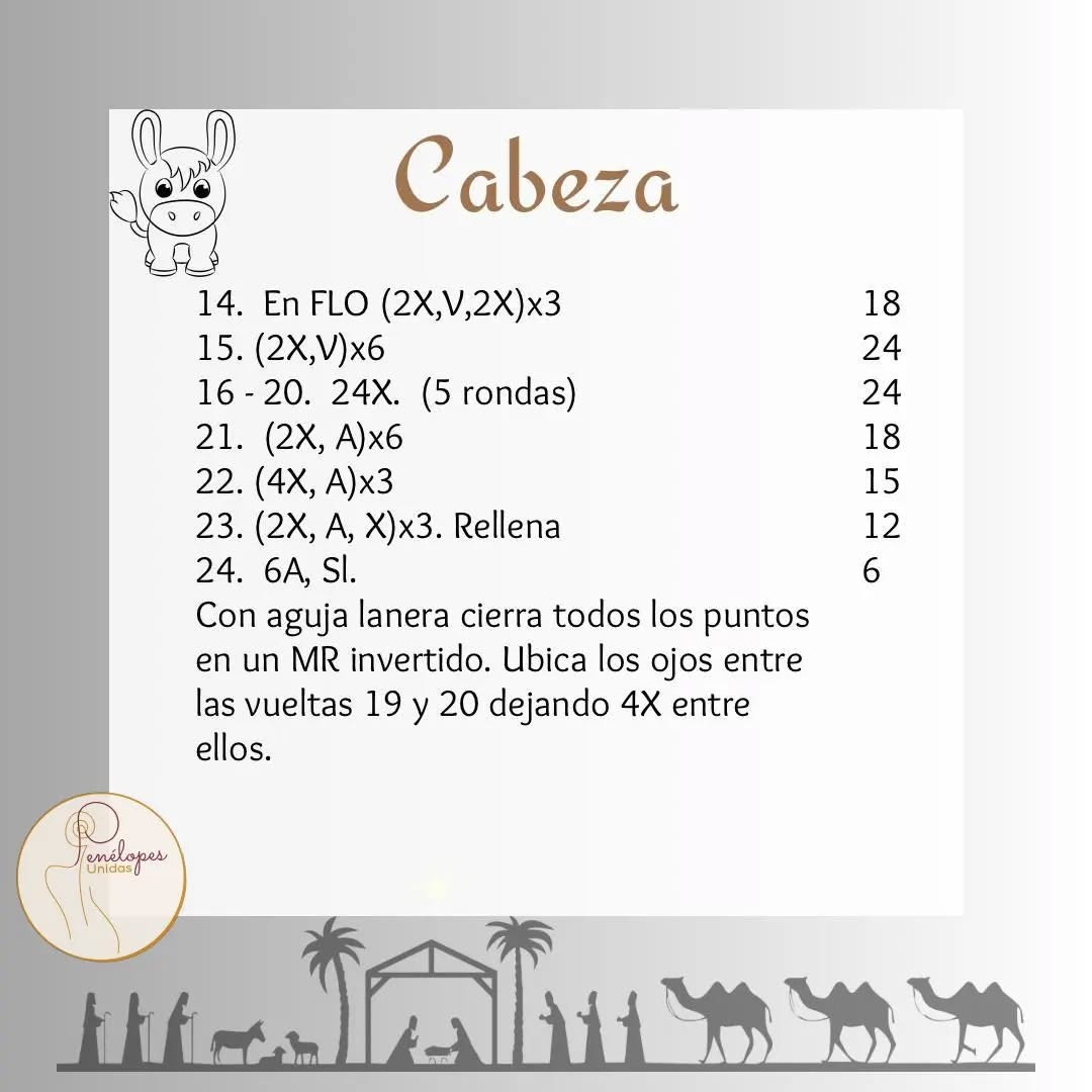 Gráfico de Ganchillo: Burrito de Navidad