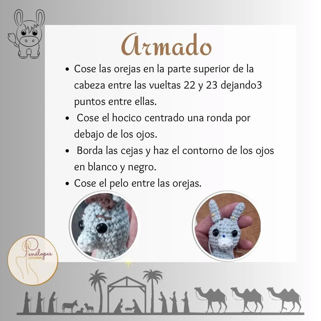 Gráfico de Ganchillo: Burrito de Navidad