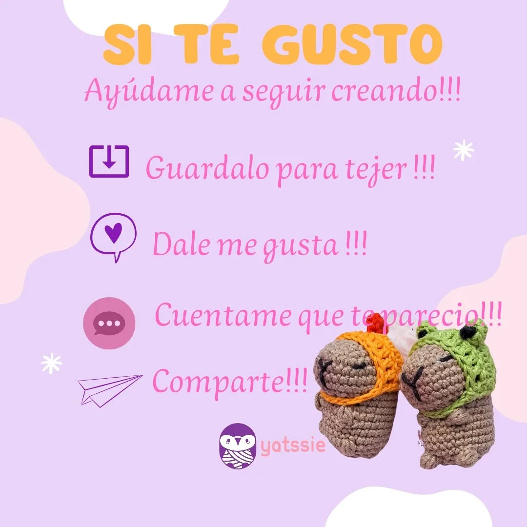 Gráfico de Ganchillo Capibara Gratis