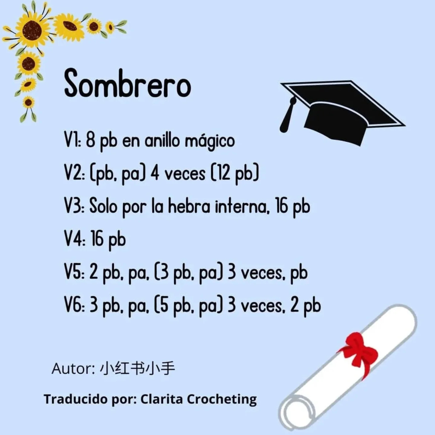 Gráfico de ganchillo: Cerditos graduados