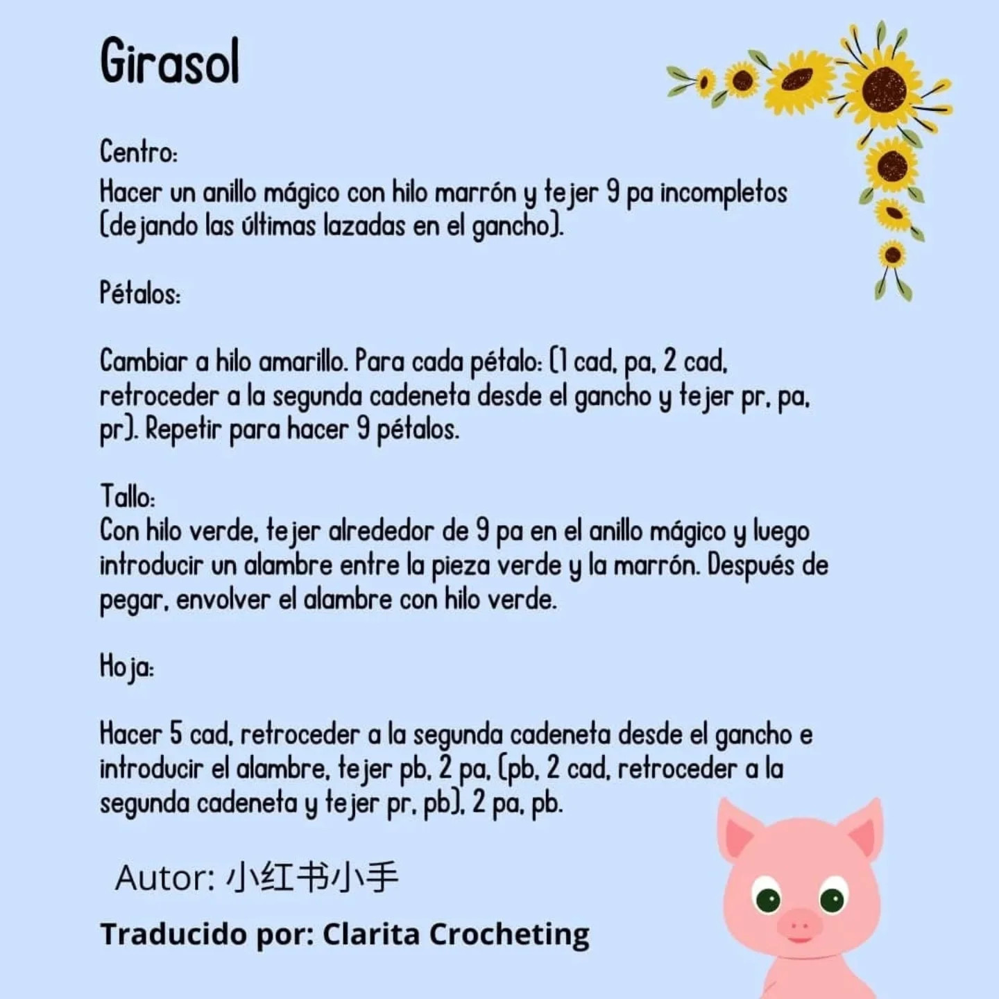 Gráfico de ganchillo: Cerditos graduados