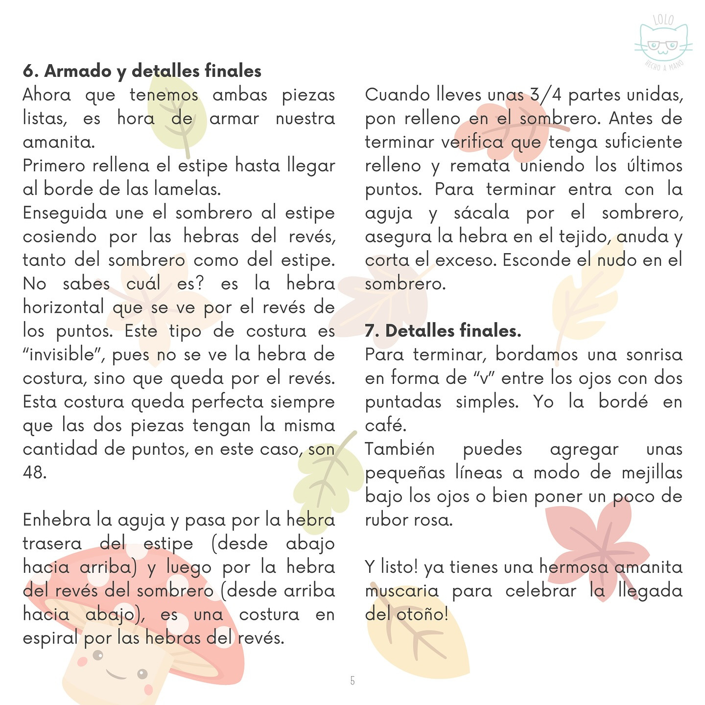 Gráfico de ganchillo de hongo otoñal
