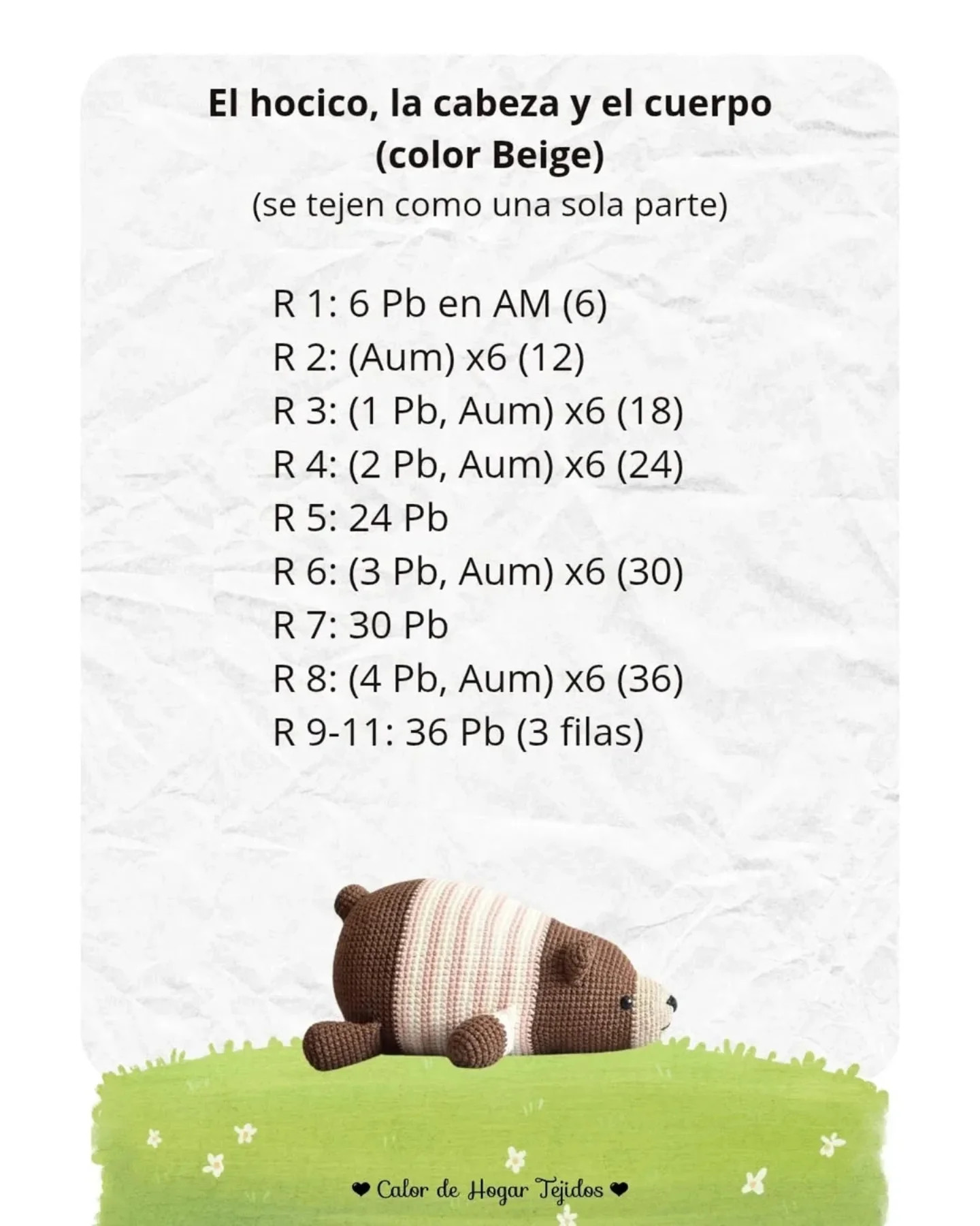 Gráfico de ganchillo gratuito: El oso dormilón
