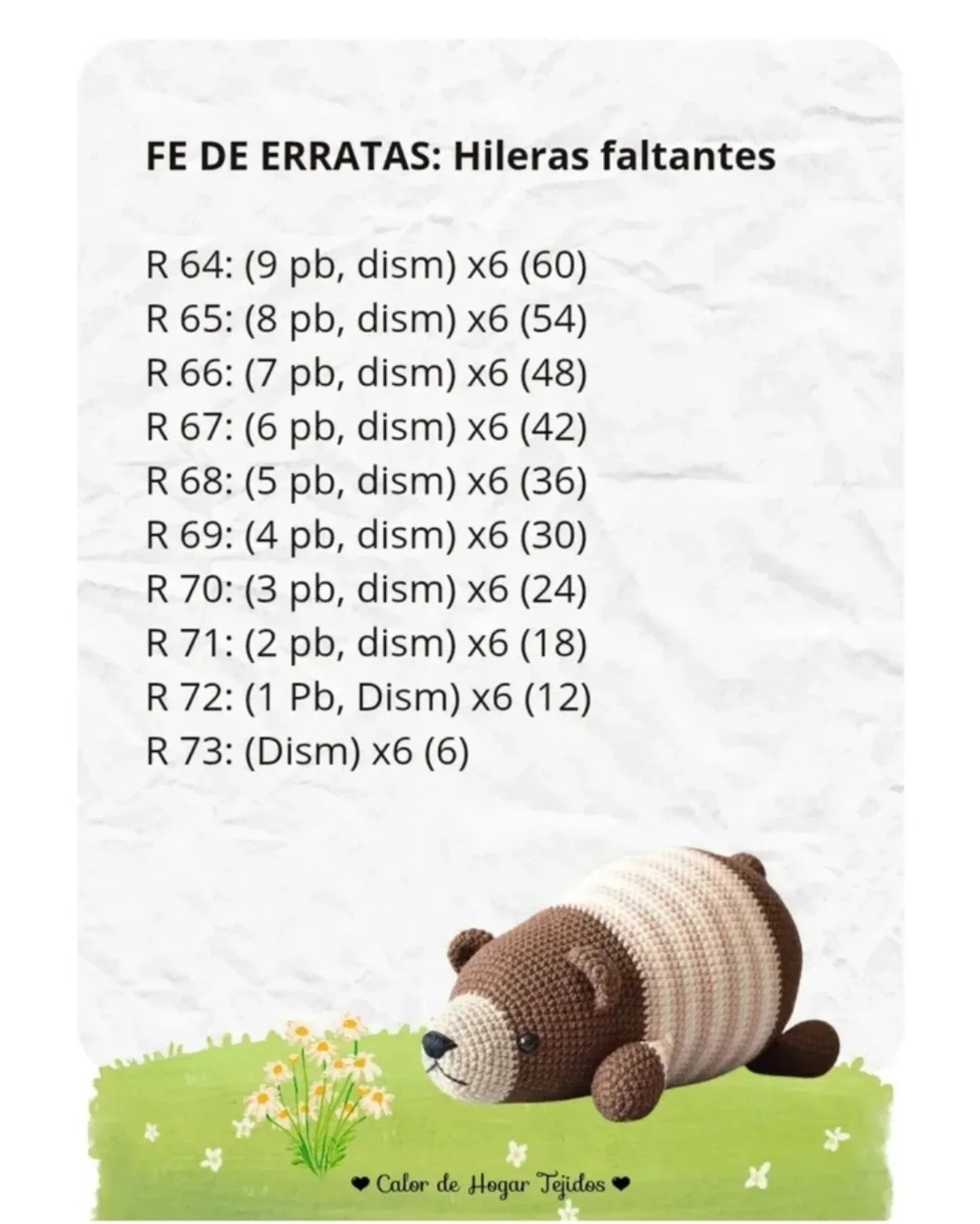 Gráfico de ganchillo gratuito: El oso dormilón