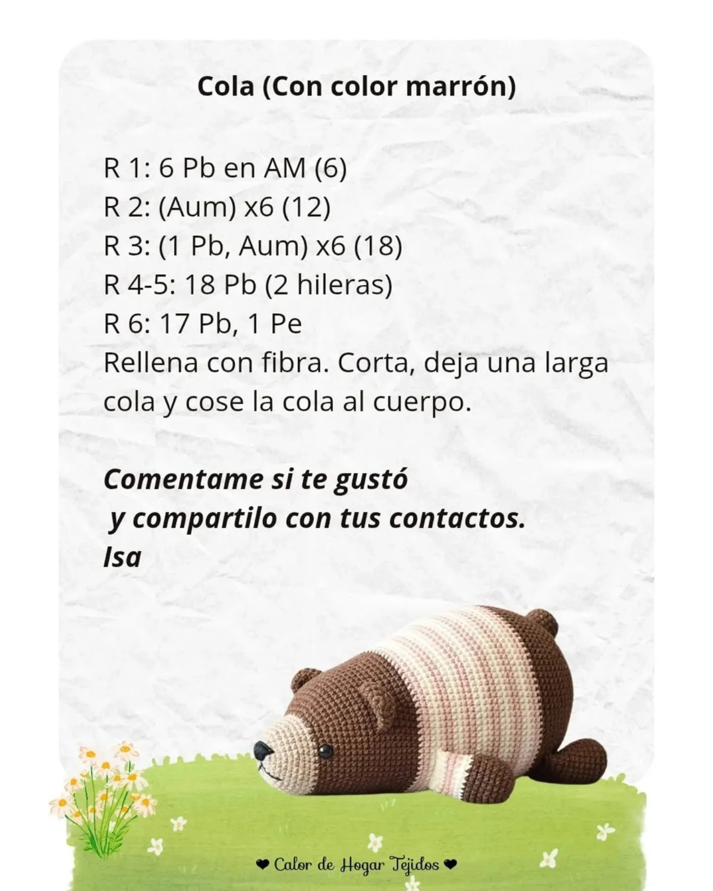 Gráfico de ganchillo gratuito: El oso dormilón