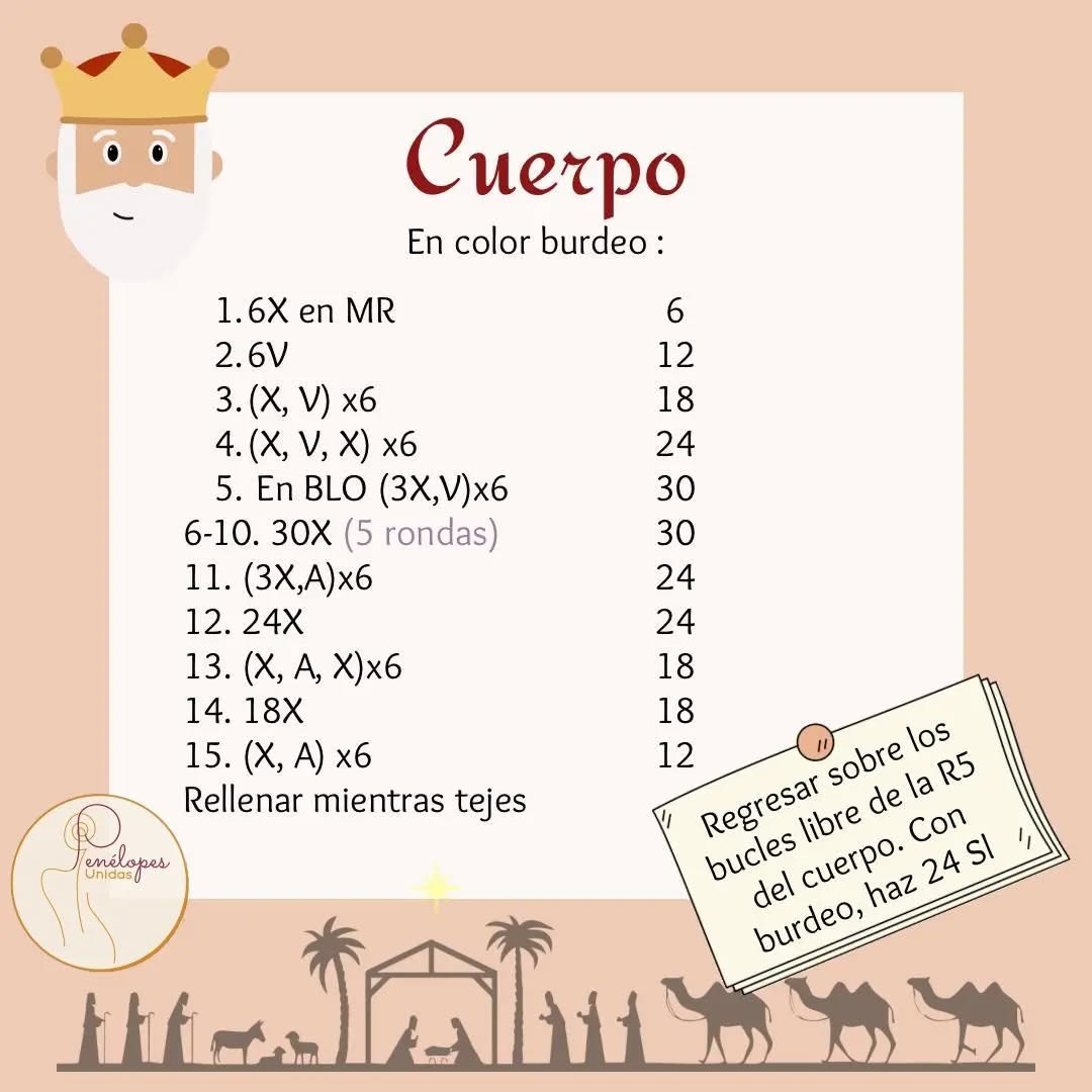 Gráfico de Ganchillo: Melchor, el Rey Mago