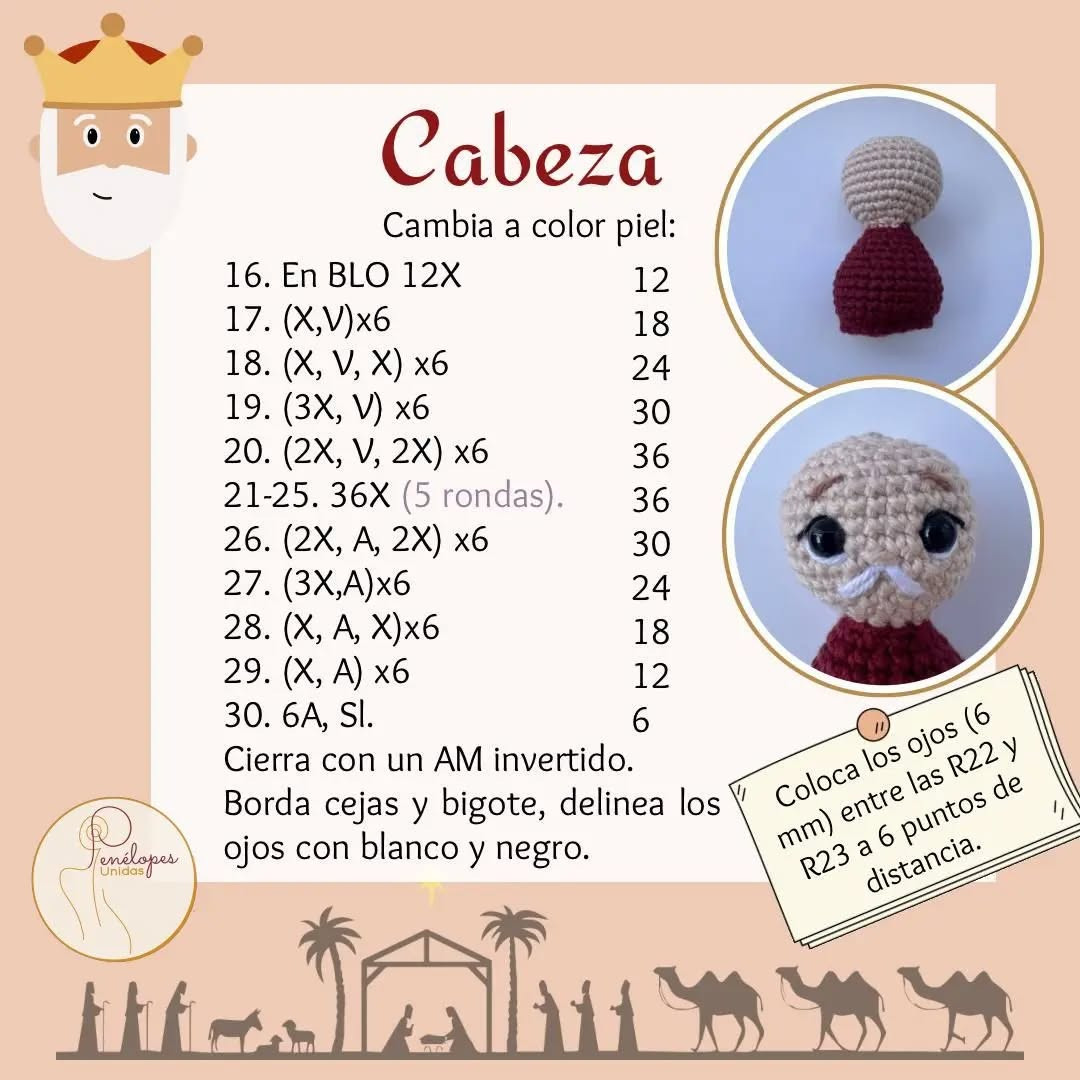 Gráfico de Ganchillo: Melchor, el Rey Mago