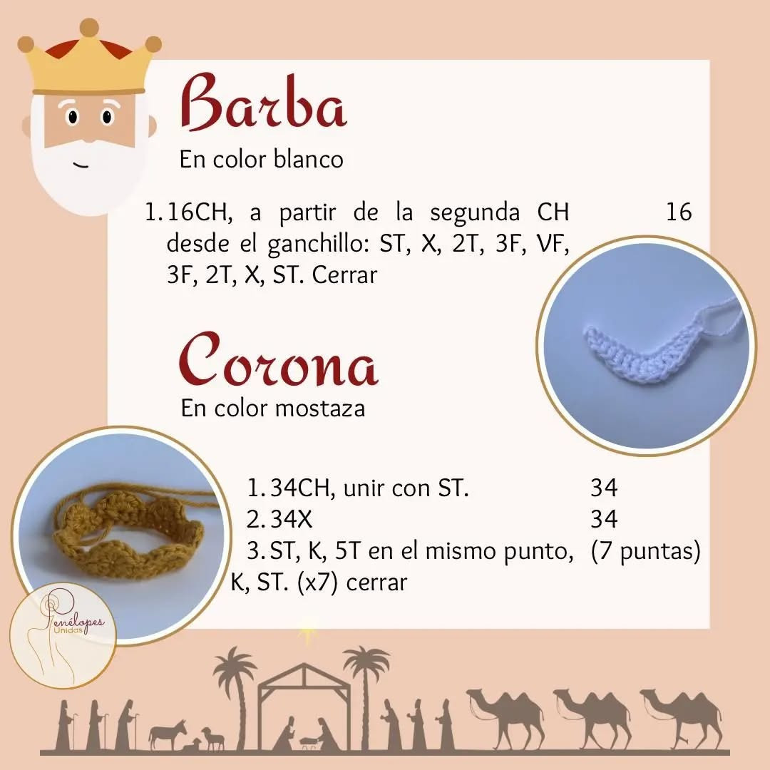 Gráfico de Ganchillo: Melchor, el Rey Mago