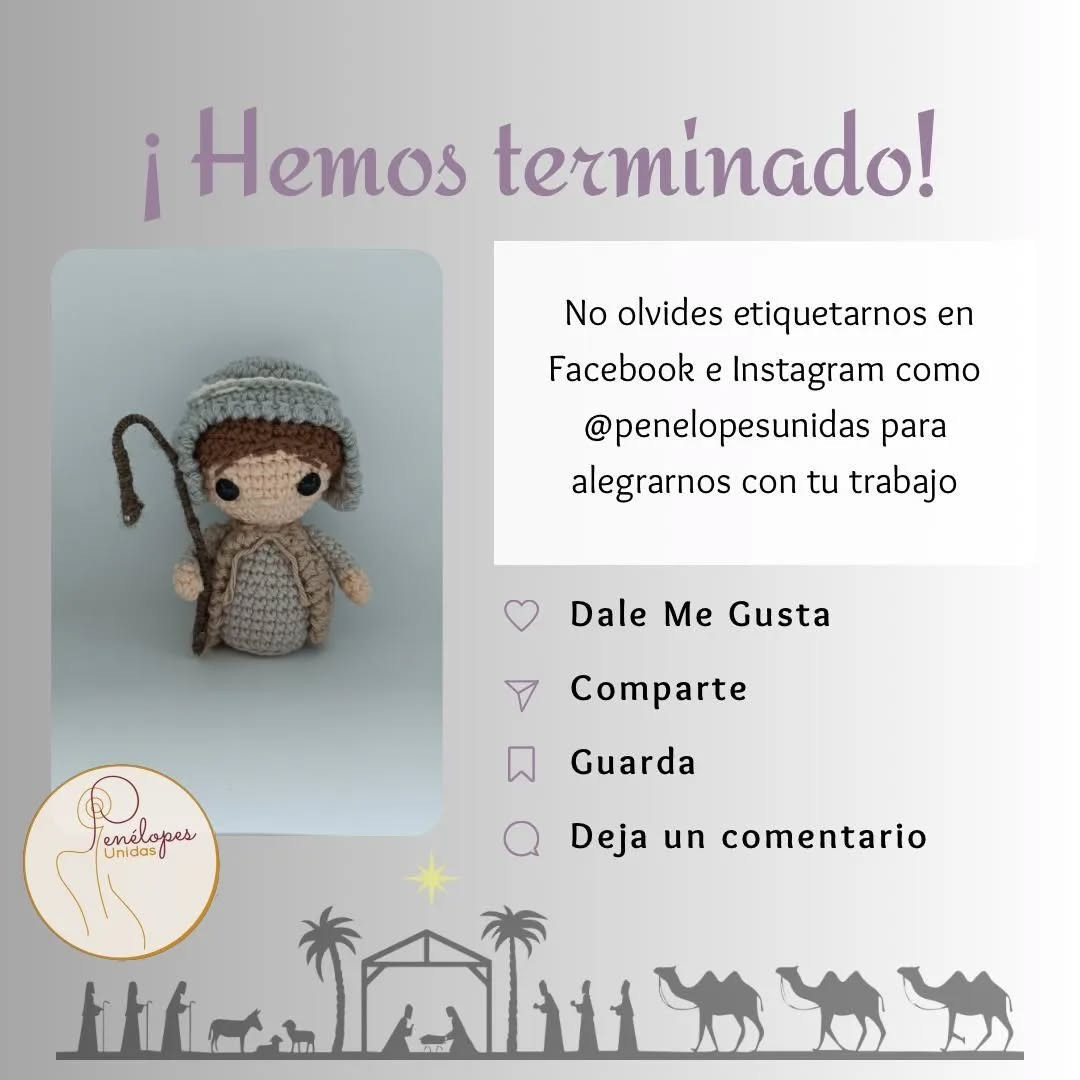 Gráfico de Ganchillo: Pastor amigurumi navideño