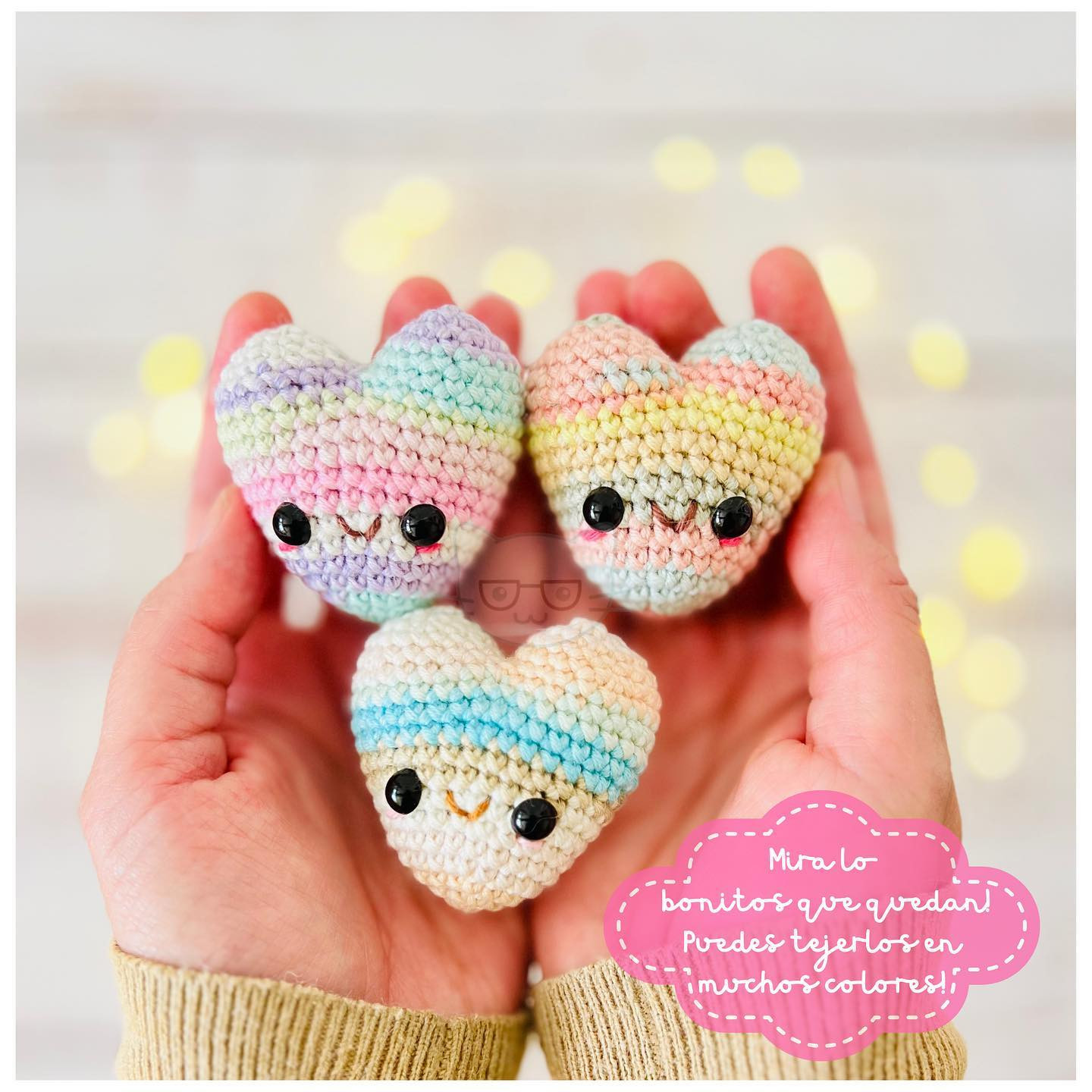 Gráfico de patrón de corazón en crochet: Guía paso a paso en español e inglés