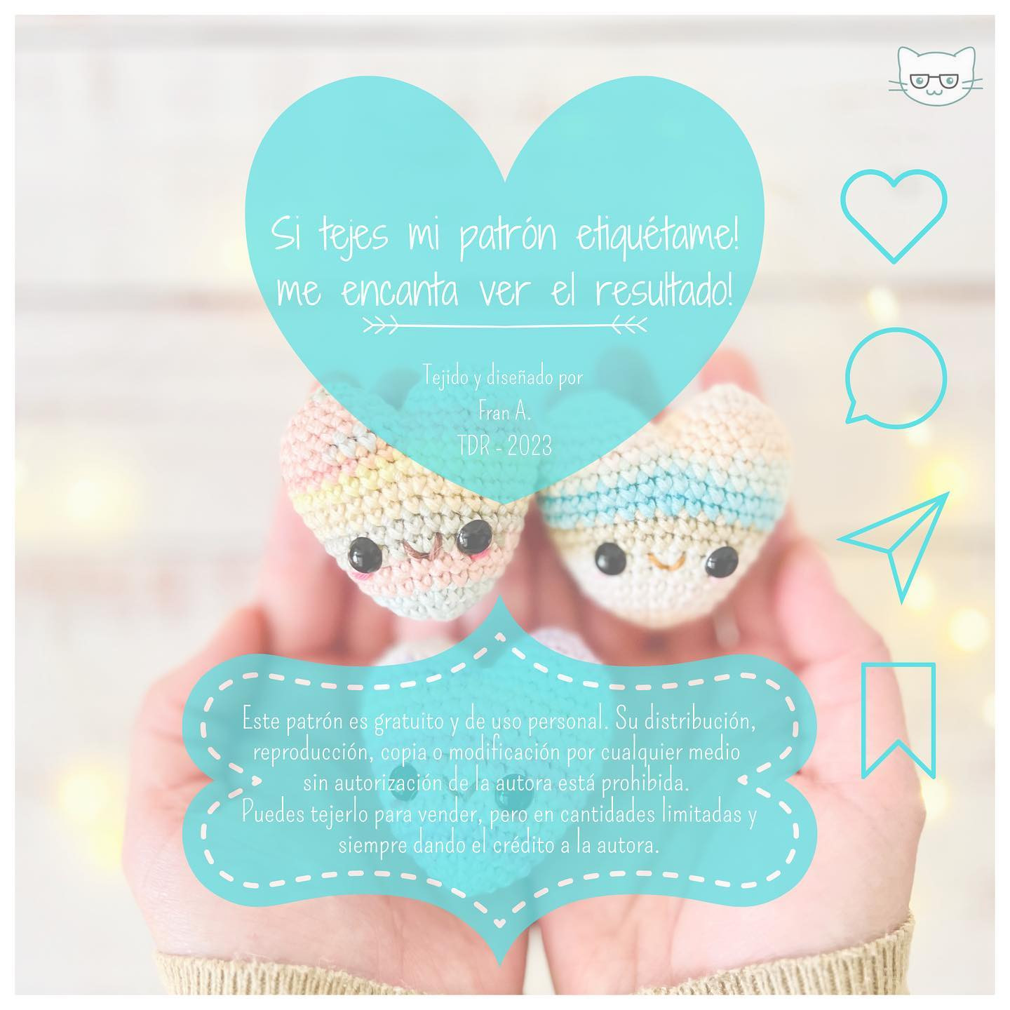 Gráfico de patrón de corazón en crochet: Guía paso a paso en español e inglés