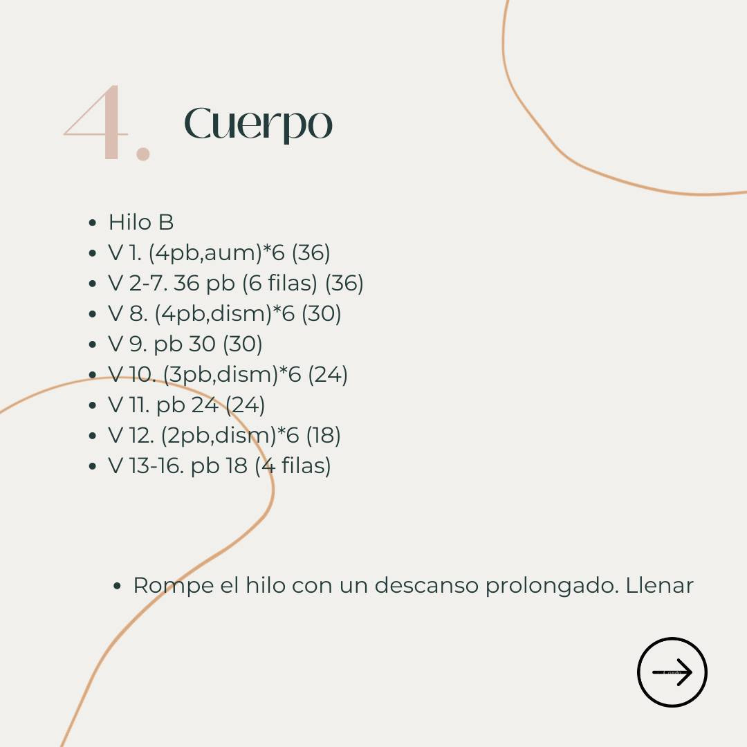 Gráfico de patrón de piernas a crochet