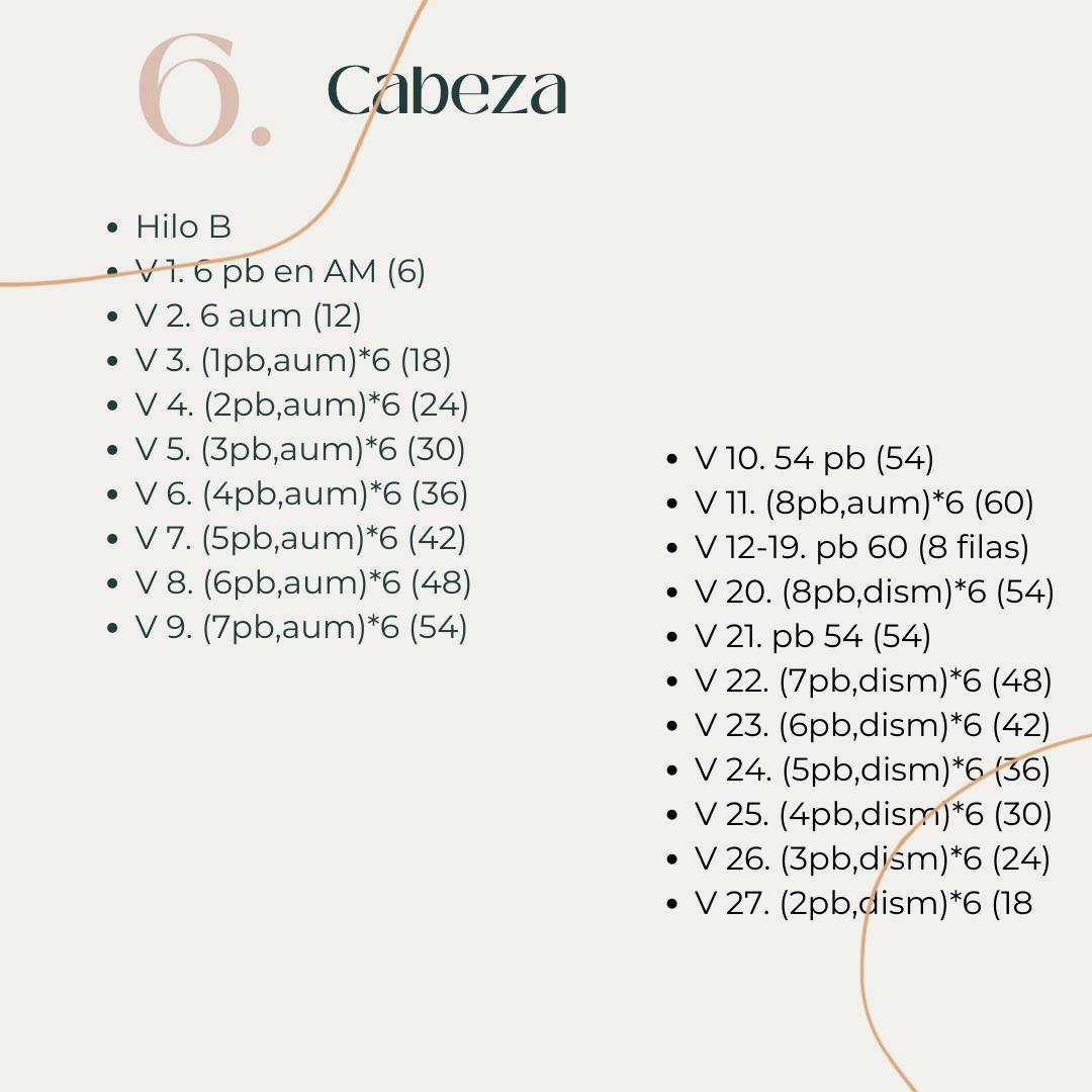 Gráfico de patrón de piernas a crochet