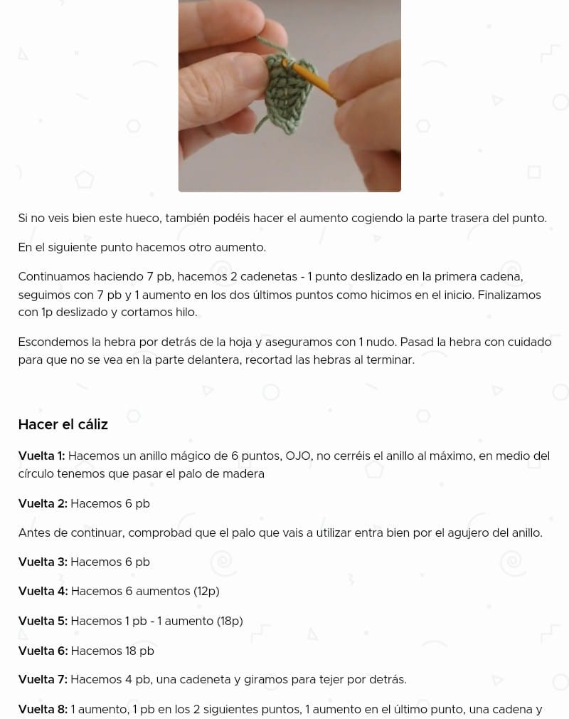 Gráfico de Rosa Amigurumi Fácil