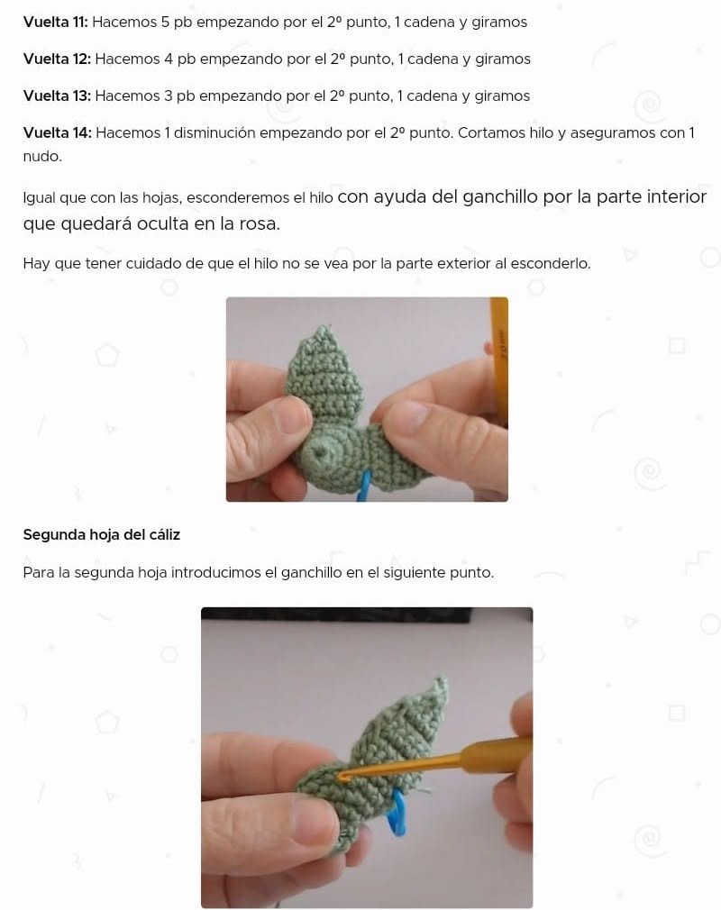Gráfico de Rosa Amigurumi Fácil