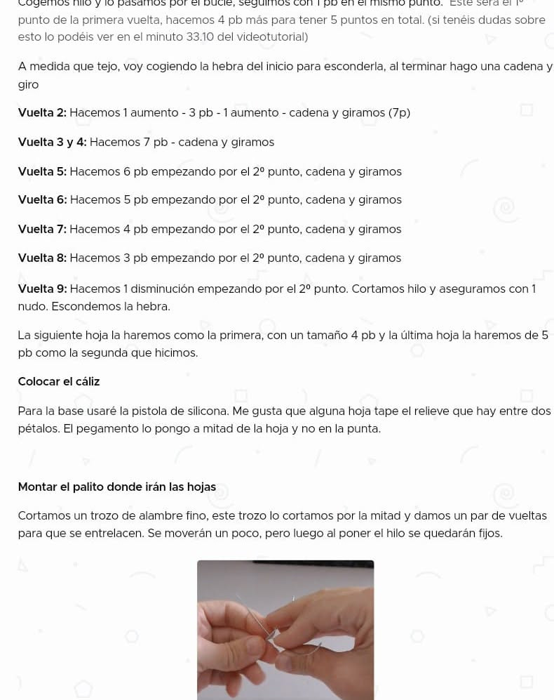 Gráfico de Rosa Amigurumi Fácil