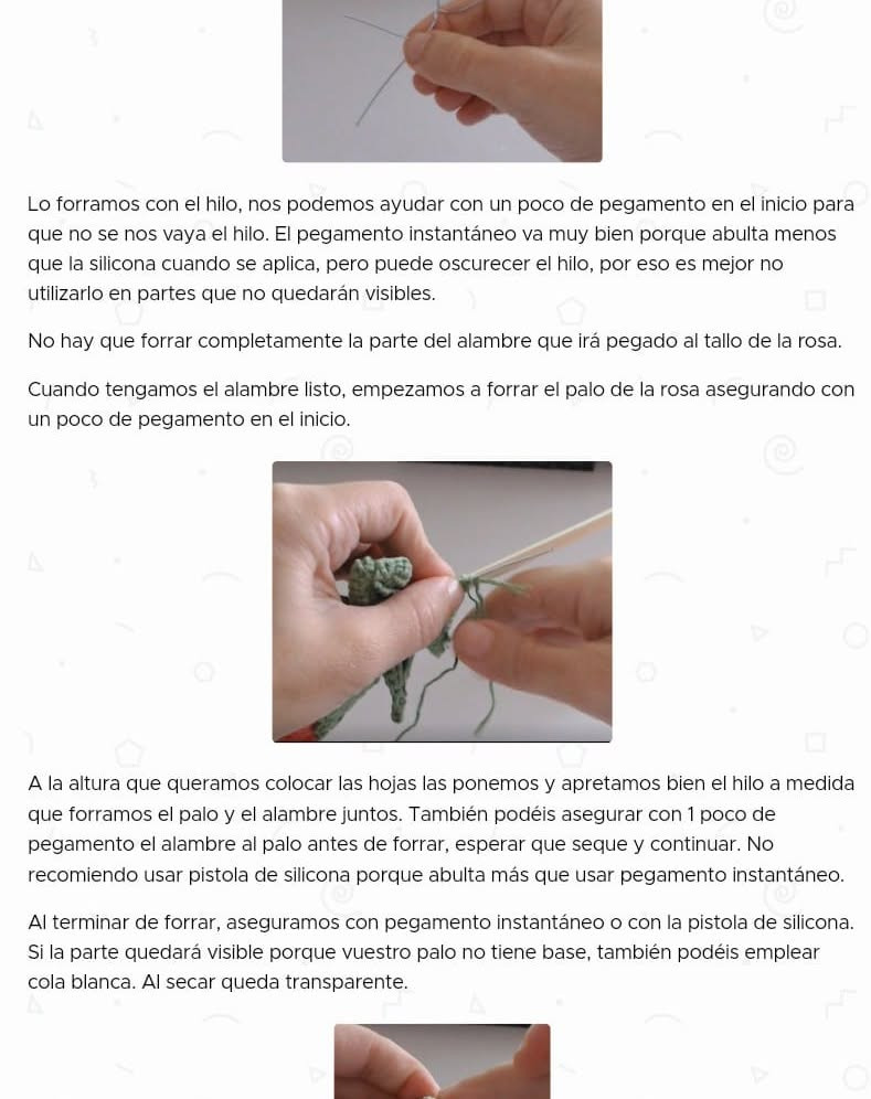 Gráfico de Rosa Amigurumi Fácil