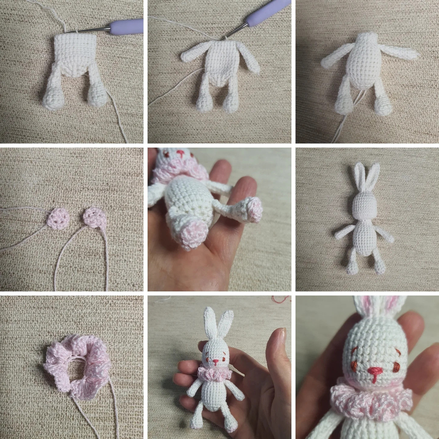 Gráficos de amigurumi: Conejitos tejidos a crochet.