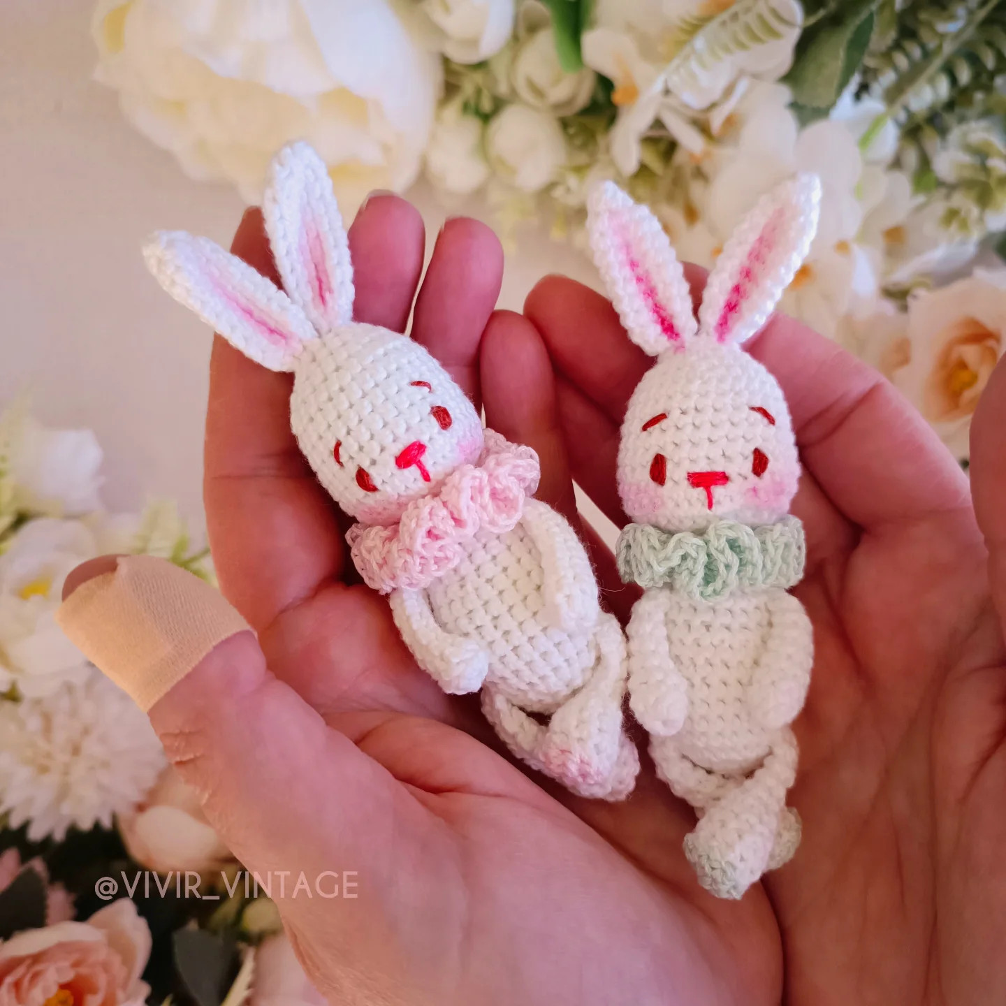 Gráficos de amigurumi: Conejitos tejidos a crochet.