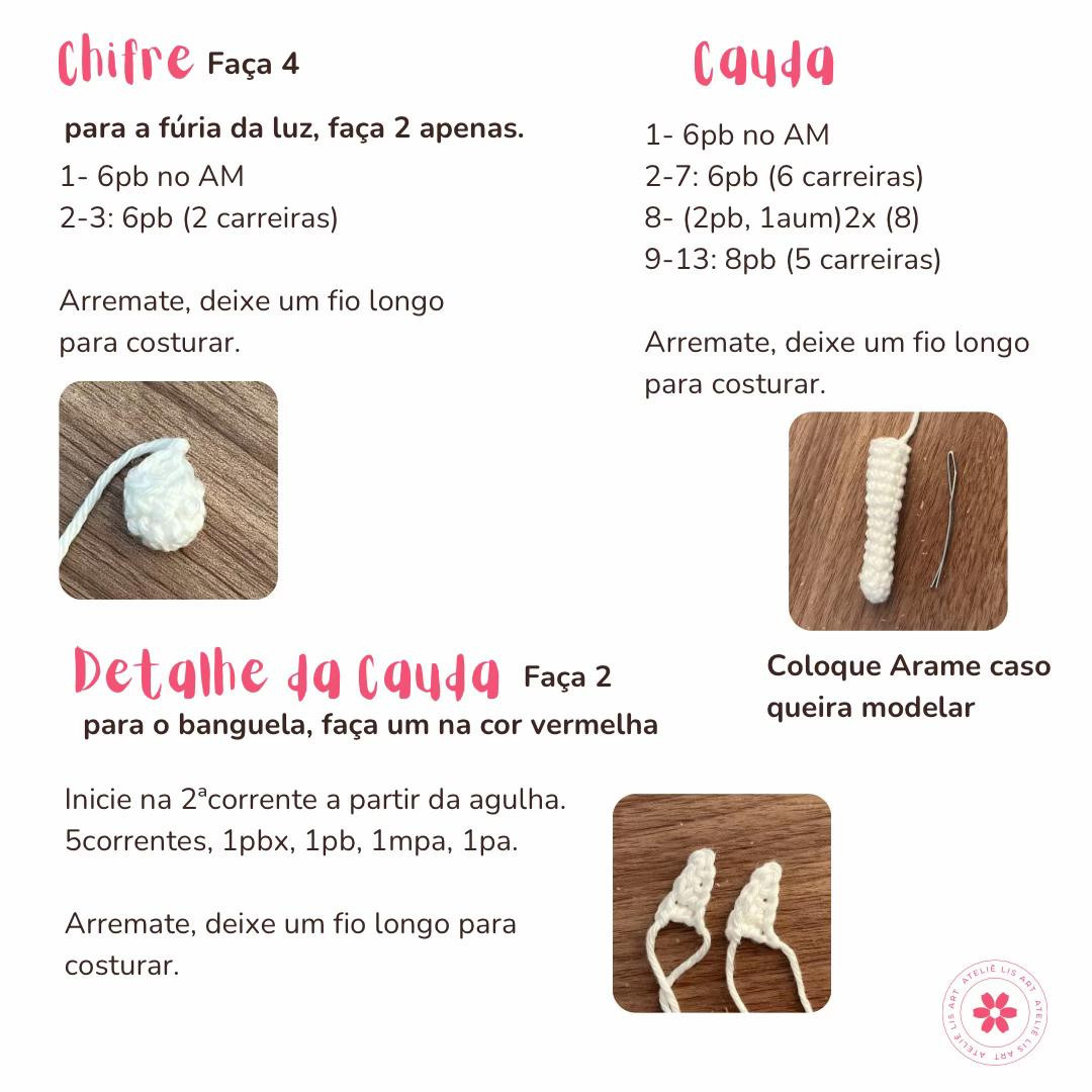 Gráficos de amigurumi grátis: Fúria da Luz e Fúria da Noite
