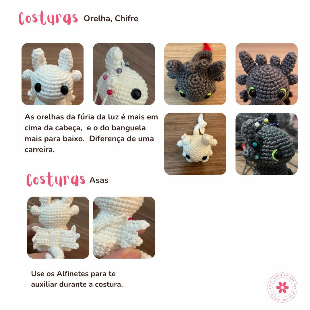 Gráficos de amigurumi grátis: Fúria da Luz e Fúria da Noite