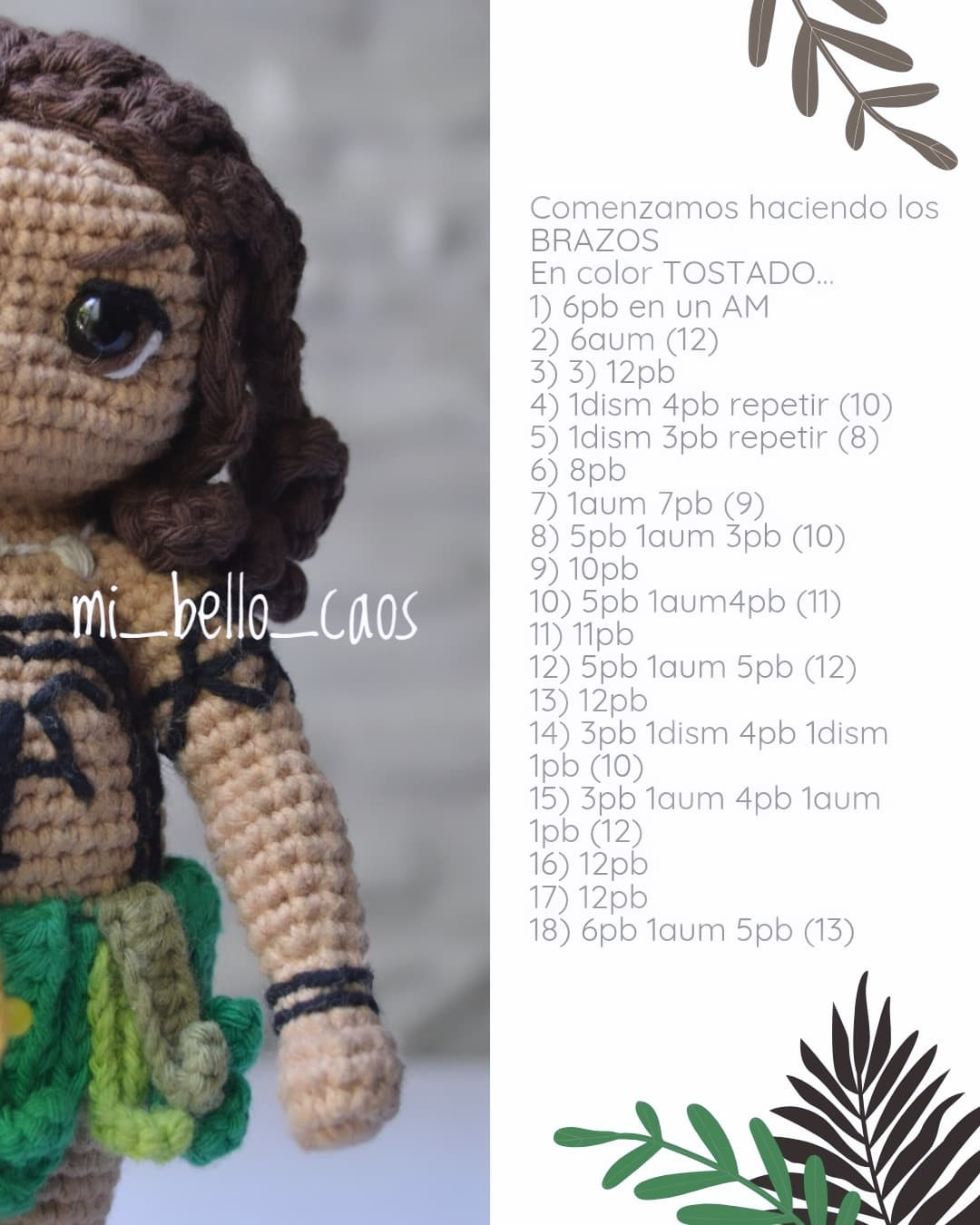 Gráficos de amigurumi gratis: Maui de Moana