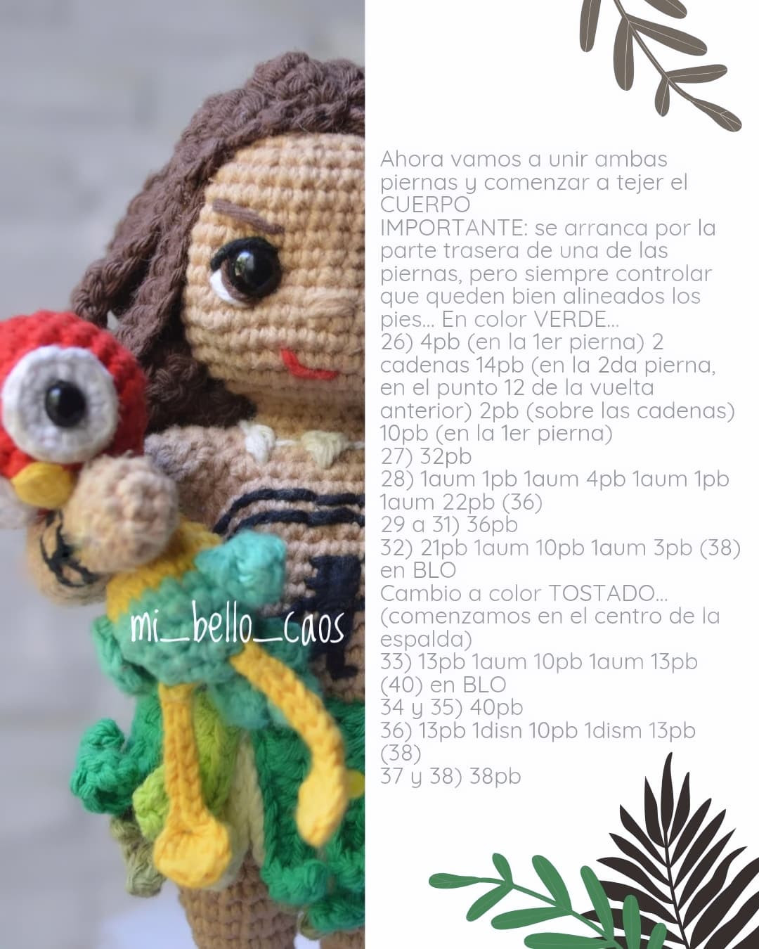Gráficos de amigurumi gratis: Maui de Moana