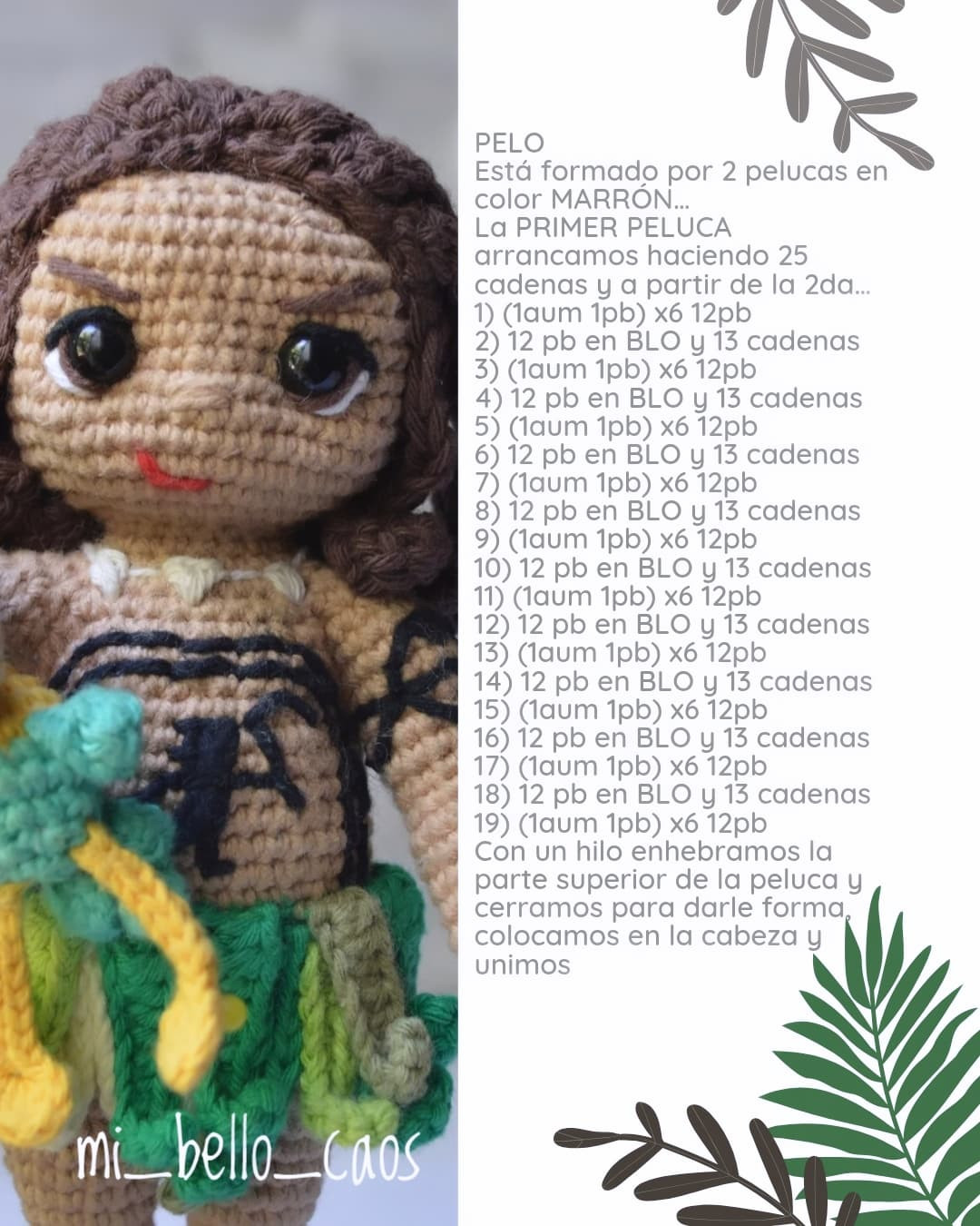 Gráficos de amigurumi gratis: Maui de Moana