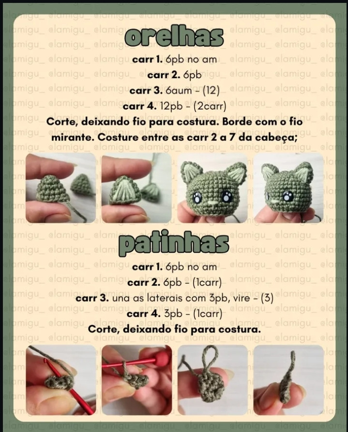Grátis: Amigurumi Gatinho em Vaso de Crochê