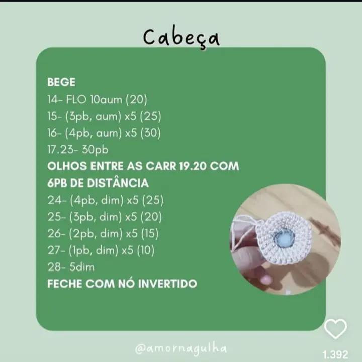 Grátis: Crochê Amigurumi Nahida passo a passo