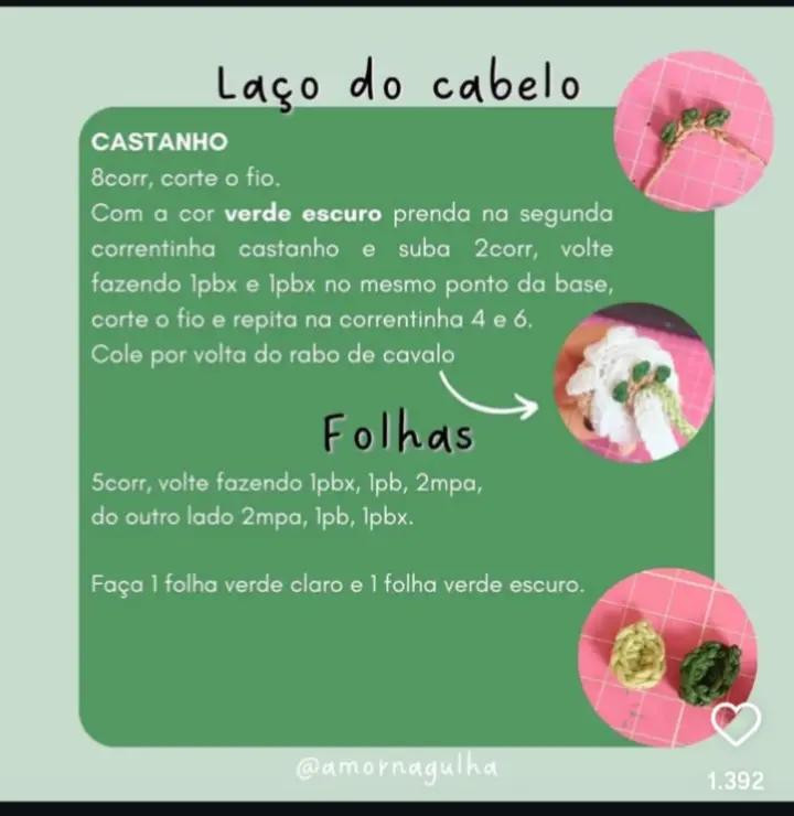 Grátis: Crochê Amigurumi Nahida passo a passo