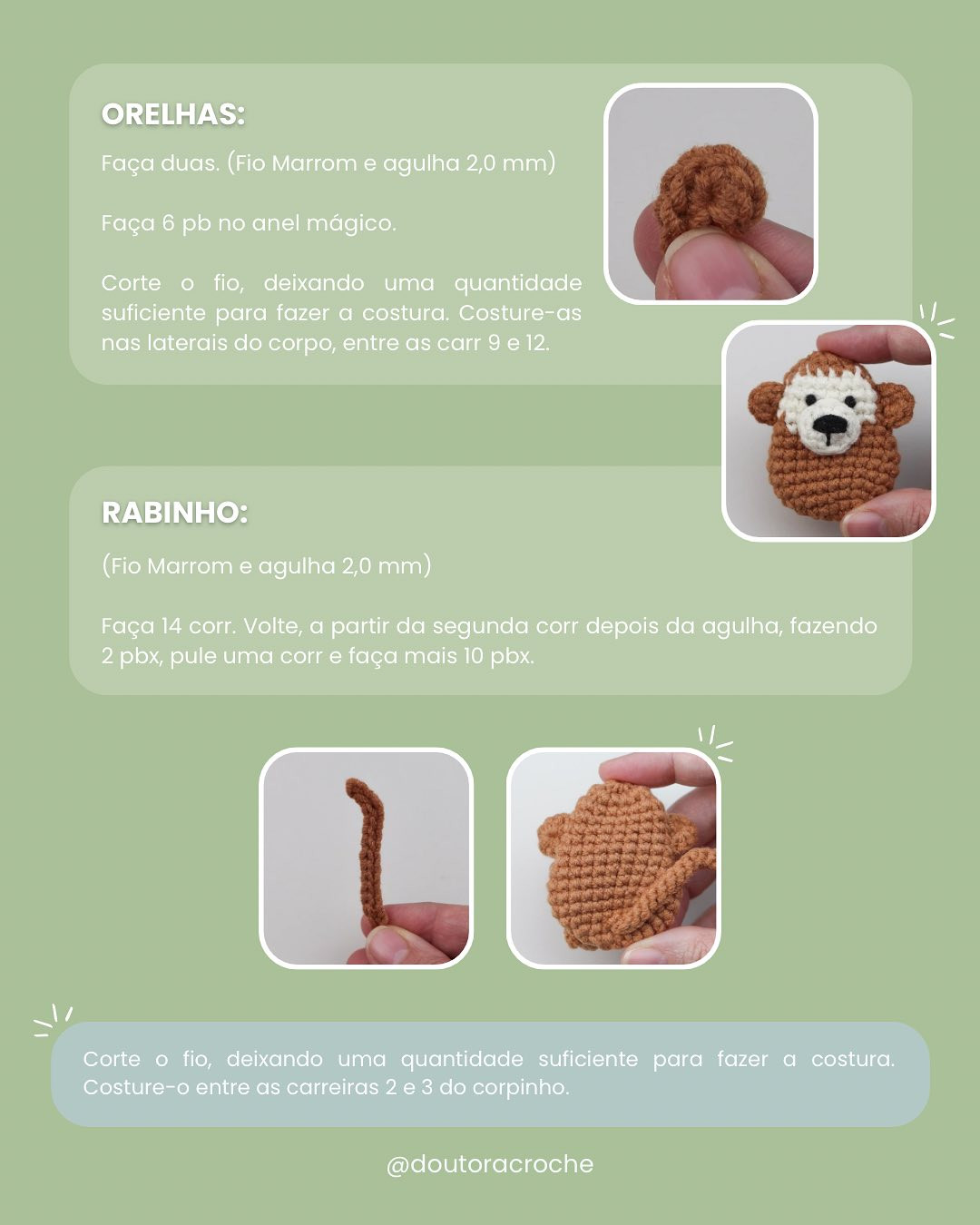 Grátis: Crochê de macaquinho charmoso