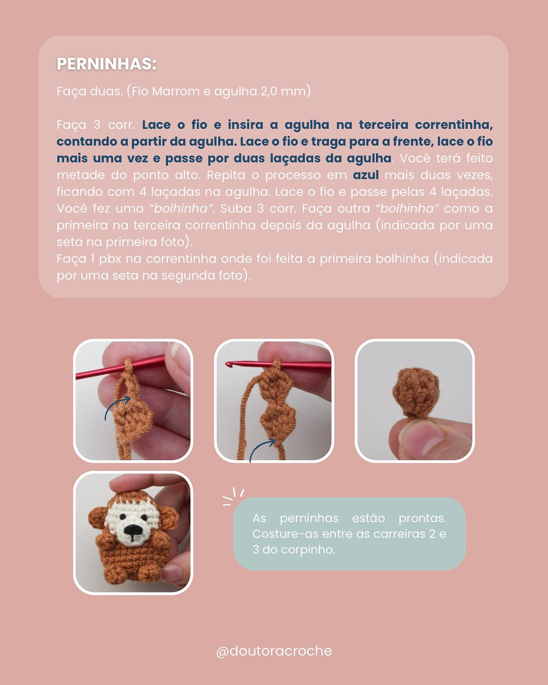 Grátis: Crochê de macaquinho charmoso