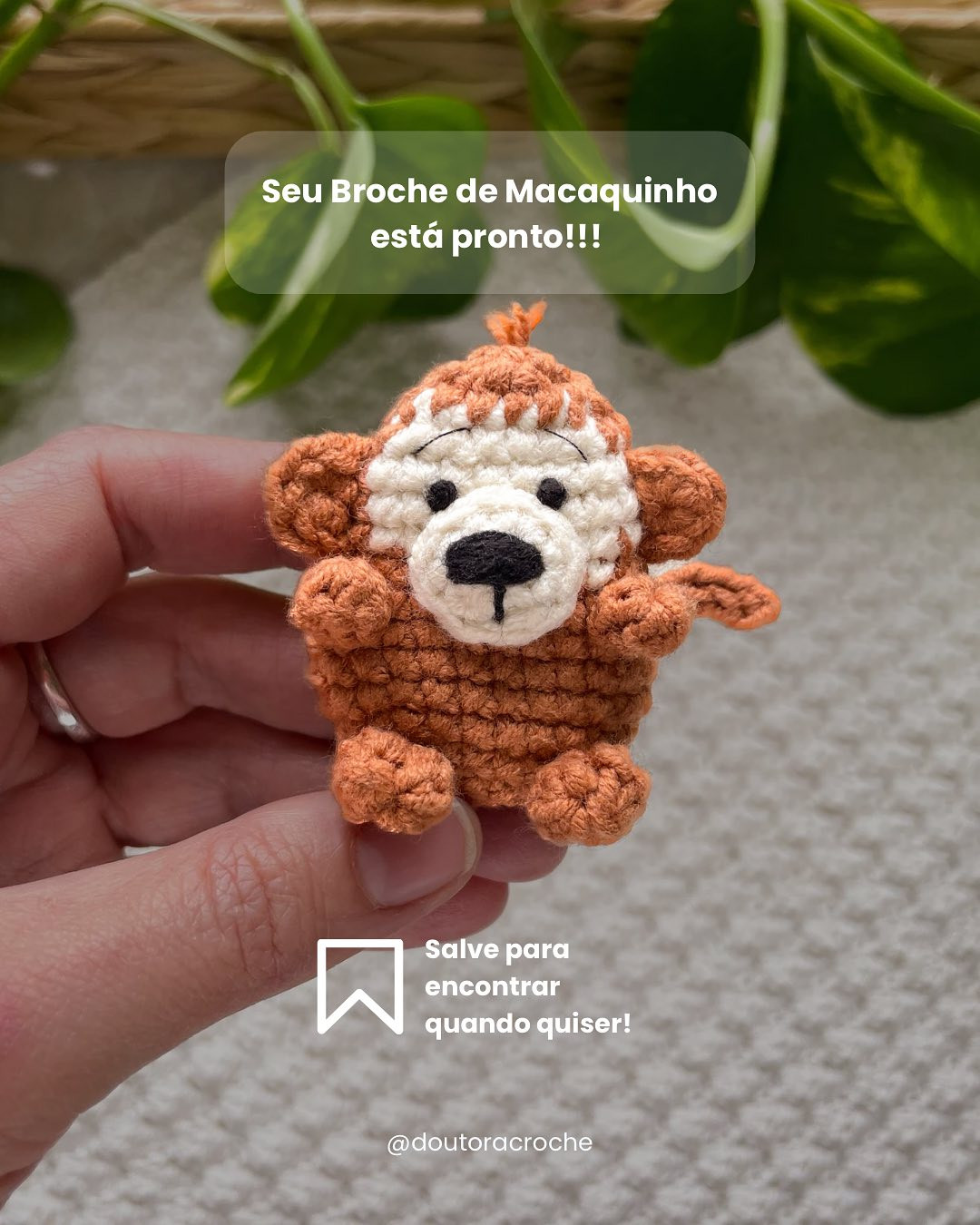 Grátis: Crochê de macaquinho charmoso