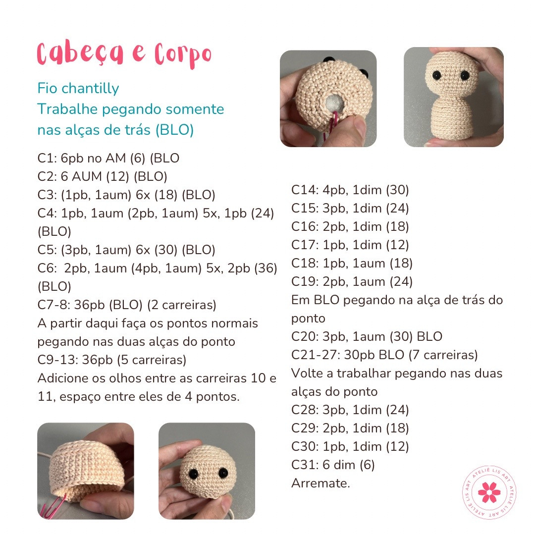 Grátis: Crochê Mini Ovelha, Padrão Fácil
