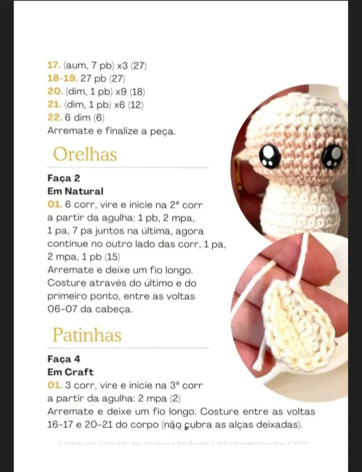 Grátis: Crochê Pompom Cordeiro de Páscoa