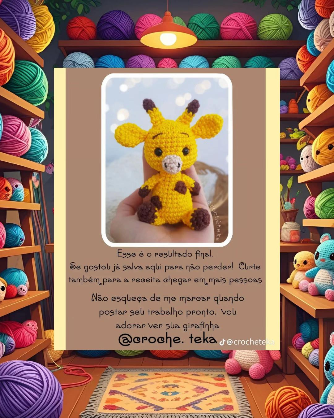 Grátis mini girafa amigurumi padrão de crochê