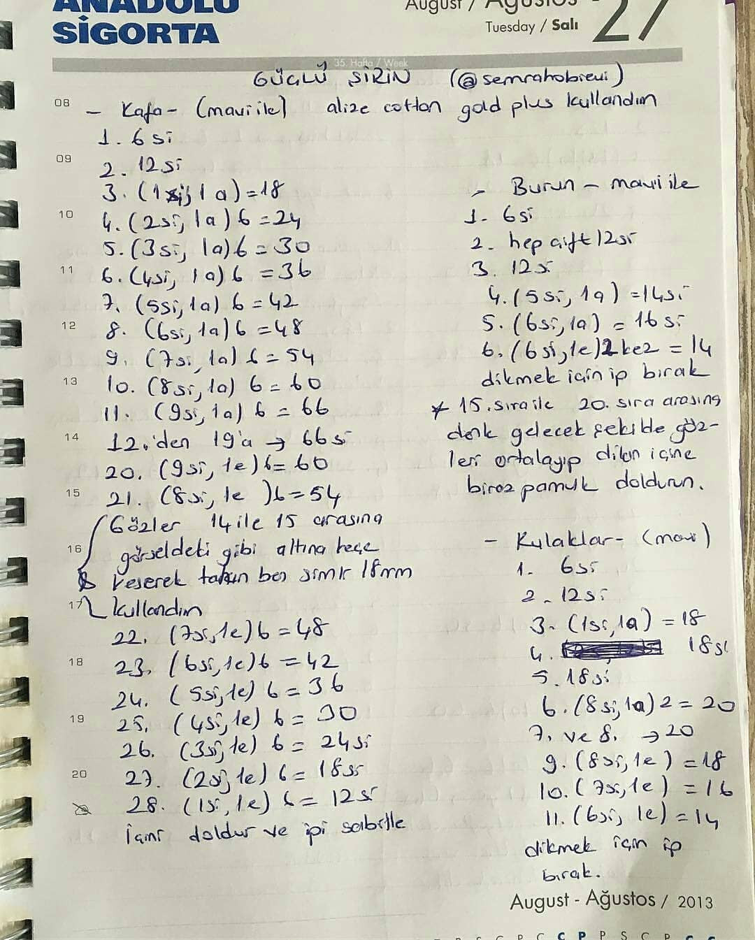 Güçlü Şirin Tığ İşi Tarifi