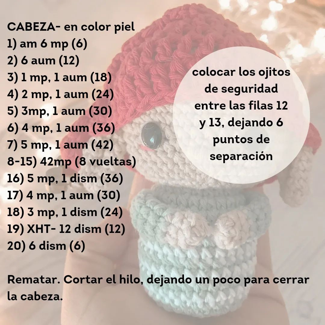 Guía de tejido gratis: Gnomo Navideño