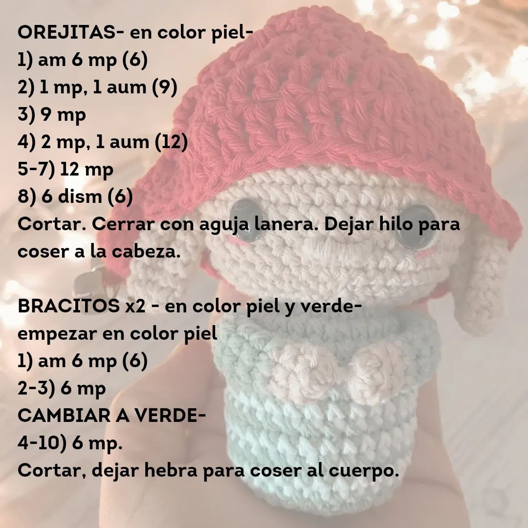 Guía de tejido gratis: Gnomo Navideño