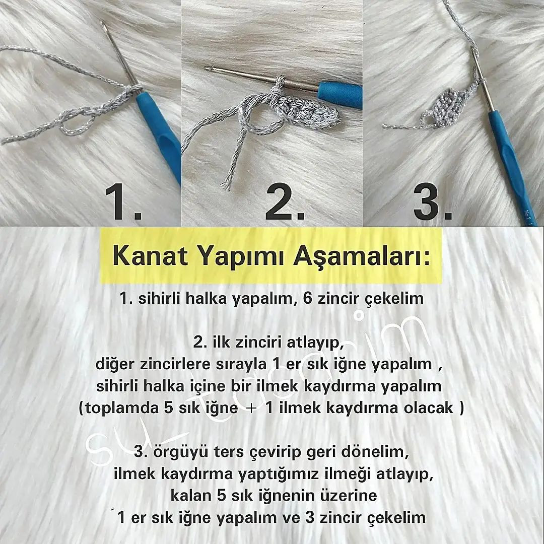Gümüş Kanatlı Melek Amigurumi Tarifi