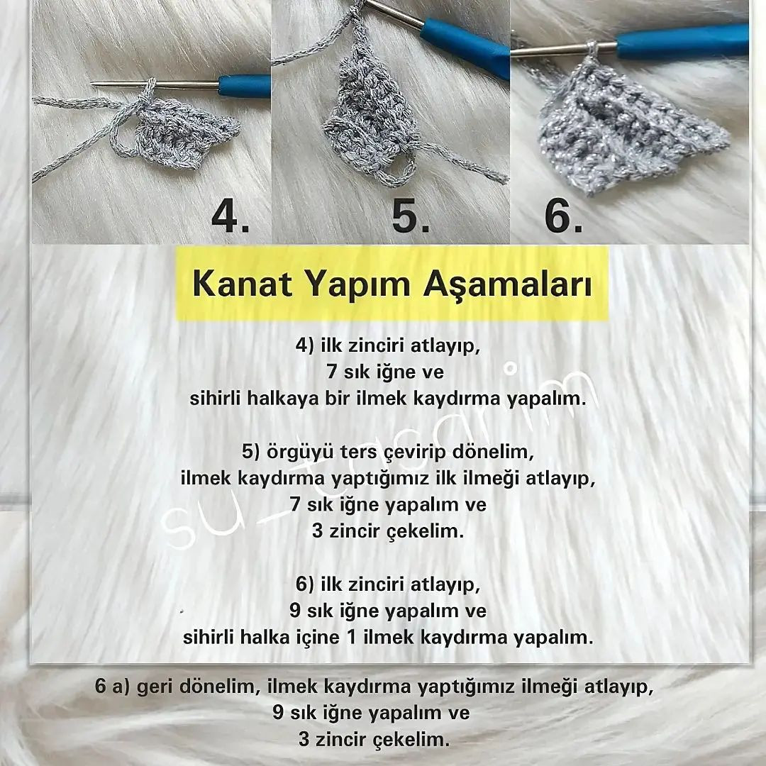 Gümüş Kanatlı Melek Amigurumi Tarifi